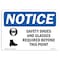 Signmission OSHA Sign, Shoes And Glasses Required With Symbol, 24in X 18in Aluminum, 24" W, 18" H, Landscape OS-NS-A-1824-L-18215 - alternate 1